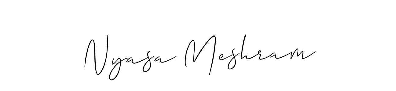 This is the best signature style for the Nyasa Meshram name. Also you like these signature font (Allison_Script). Mix name signature. Nyasa Meshram signature style 2 images and pictures png