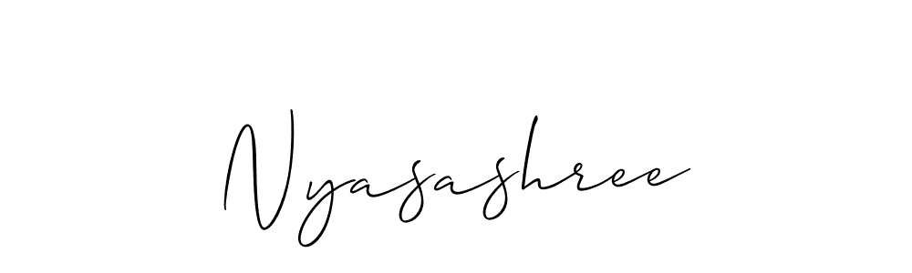 How to make Nyasashree name signature. Use Allison_Script style for creating short signs online. This is the latest handwritten sign. Nyasashree signature style 2 images and pictures png