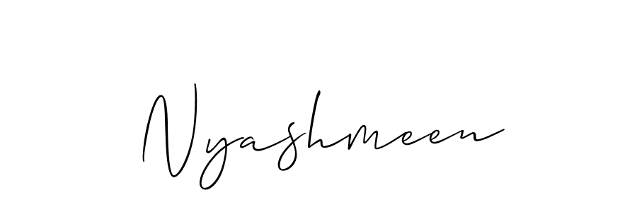 Also we have Nyashmeen name is the best signature style. Create professional handwritten signature collection using Allison_Script autograph style. Nyashmeen signature style 2 images and pictures png
