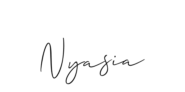 Nyasia stylish signature style. Best Handwritten Sign (Allison_Script) for my name. Handwritten Signature Collection Ideas for my name Nyasia. Nyasia signature style 2 images and pictures png