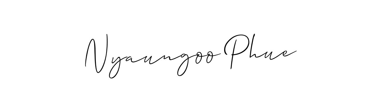 Also You can easily find your signature by using the search form. We will create Nyaungoo Phue name handwritten signature images for you free of cost using Allison_Script sign style. Nyaungoo Phue signature style 2 images and pictures png