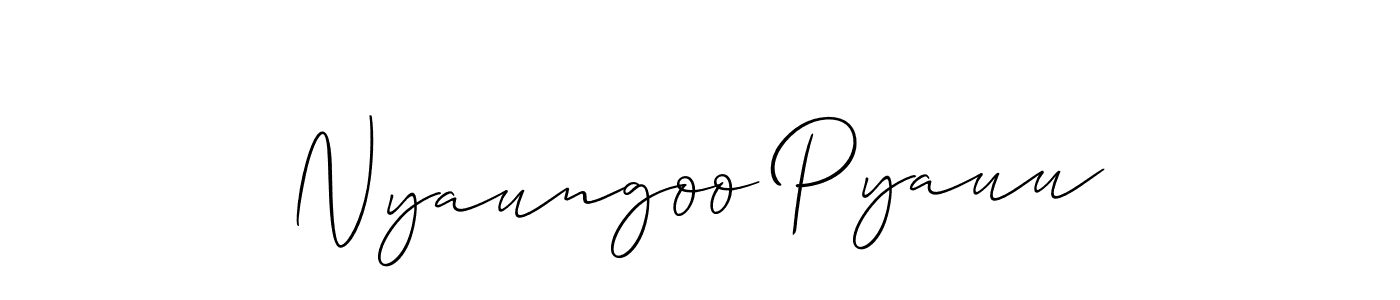 Also we have Nyaungoo Pyauu name is the best signature style. Create professional handwritten signature collection using Allison_Script autograph style. Nyaungoo Pyauu signature style 2 images and pictures png