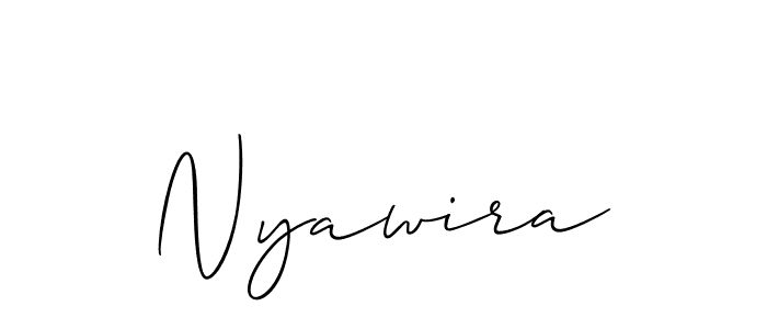 Also we have Nyawira name is the best signature style. Create professional handwritten signature collection using Allison_Script autograph style. Nyawira signature style 2 images and pictures png