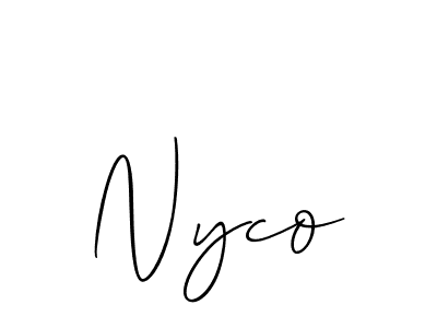 Make a beautiful signature design for name Nyco. With this signature (Allison_Script) style, you can create a handwritten signature for free. Nyco signature style 2 images and pictures png