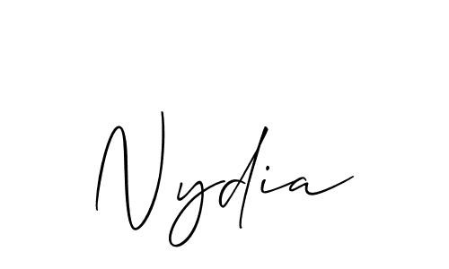 Make a beautiful signature design for name Nydia. With this signature (Allison_Script) style, you can create a handwritten signature for free. Nydia signature style 2 images and pictures png