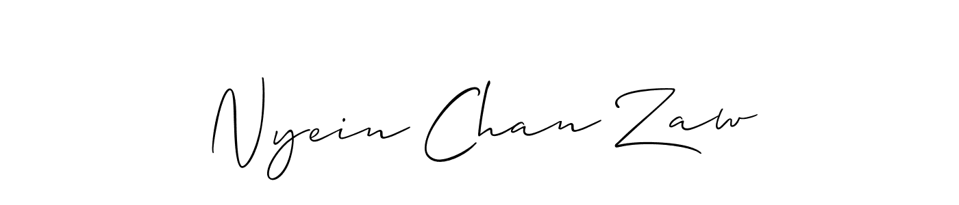 How to make Nyein Chan Zaw name signature. Use Allison_Script style for creating short signs online. This is the latest handwritten sign. Nyein Chan Zaw signature style 2 images and pictures png