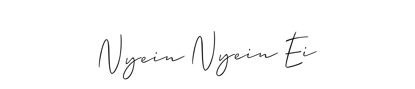 Similarly Allison_Script is the best handwritten signature design. Signature creator online .You can use it as an online autograph creator for name Nyein Nyein Ei. Nyein Nyein Ei signature style 2 images and pictures png
