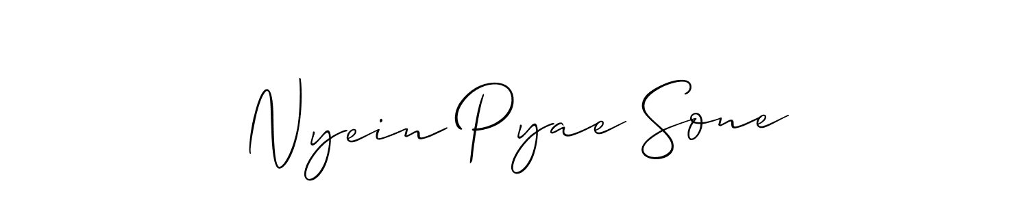 Allison_Script is a professional signature style that is perfect for those who want to add a touch of class to their signature. It is also a great choice for those who want to make their signature more unique. Get Nyein Pyae Sone name to fancy signature for free. Nyein Pyae Sone signature style 2 images and pictures png