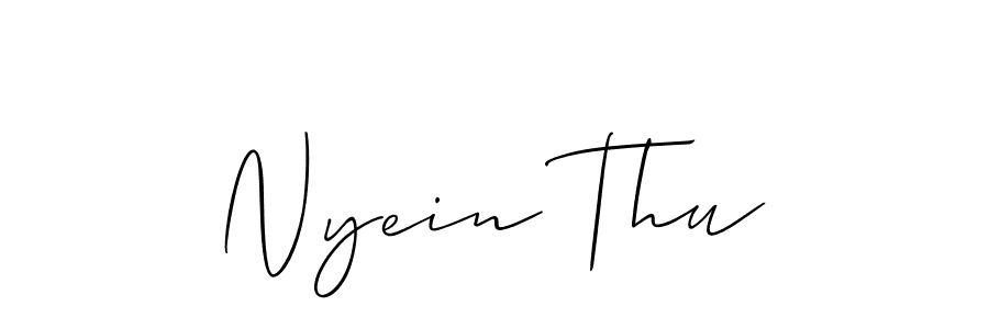 Allison_Script is a professional signature style that is perfect for those who want to add a touch of class to their signature. It is also a great choice for those who want to make their signature more unique. Get Nyein Thu name to fancy signature for free. Nyein Thu signature style 2 images and pictures png