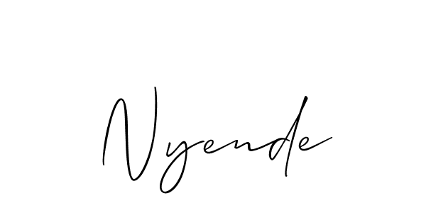 It looks lik you need a new signature style for name Nyende. Design unique handwritten (Allison_Script) signature with our free signature maker in just a few clicks. Nyende signature style 2 images and pictures png