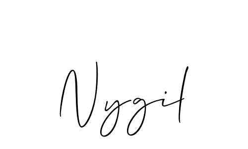 The best way (Allison_Script) to make a short signature is to pick only two or three words in your name. The name Nygil include a total of six letters. For converting this name. Nygil signature style 2 images and pictures png