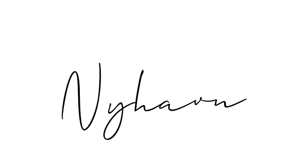 Make a beautiful signature design for name Nyhavn. With this signature (Allison_Script) style, you can create a handwritten signature for free. Nyhavn signature style 2 images and pictures png