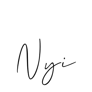 Nyi stylish signature style. Best Handwritten Sign (Allison_Script) for my name. Handwritten Signature Collection Ideas for my name Nyi. Nyi signature style 2 images and pictures png