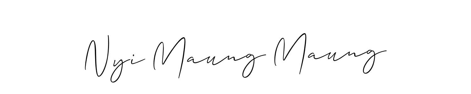 if you are searching for the best signature style for your name Nyi Maung Maung. so please give up your signature search. here we have designed multiple signature styles  using Allison_Script. Nyi Maung Maung signature style 2 images and pictures png