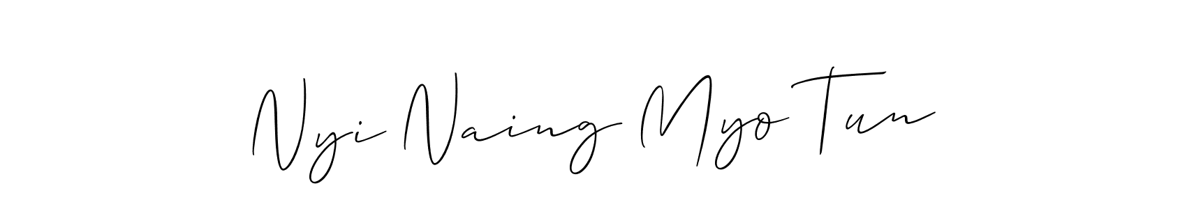 How to Draw Nyi Naing Myo Tun signature style? Allison_Script is a latest design signature styles for name Nyi Naing Myo Tun. Nyi Naing Myo Tun signature style 2 images and pictures png