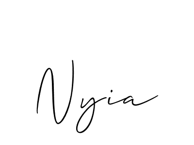 The best way (Allison_Script) to make a short signature is to pick only two or three words in your name. The name Nyia include a total of six letters. For converting this name. Nyia signature style 2 images and pictures png
