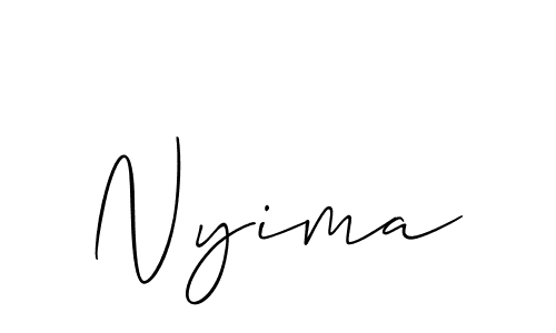 Design your own signature with our free online signature maker. With this signature software, you can create a handwritten (Allison_Script) signature for name Nyima. Nyima signature style 2 images and pictures png