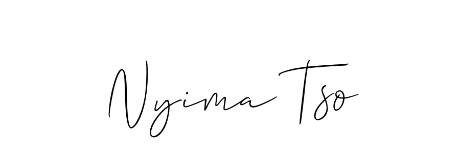 Design your own signature with our free online signature maker. With this signature software, you can create a handwritten (Allison_Script) signature for name Nyima Tso. Nyima Tso signature style 2 images and pictures png