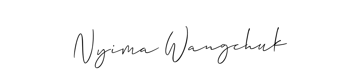 Use a signature maker to create a handwritten signature online. With this signature software, you can design (Allison_Script) your own signature for name Nyima Wangchuk. Nyima Wangchuk signature style 2 images and pictures png