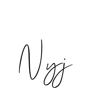 Use a signature maker to create a handwritten signature online. With this signature software, you can design (Allison_Script) your own signature for name Nyj. Nyj signature style 2 images and pictures png