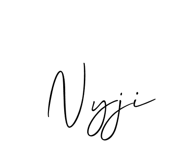 Nyji stylish signature style. Best Handwritten Sign (Allison_Script) for my name. Handwritten Signature Collection Ideas for my name Nyji. Nyji signature style 2 images and pictures png