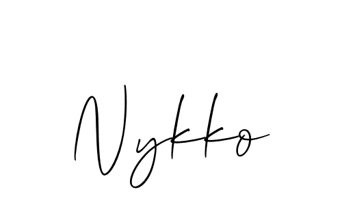 How to make Nykko name signature. Use Allison_Script style for creating short signs online. This is the latest handwritten sign. Nykko signature style 2 images and pictures png