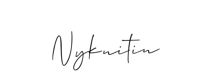 Also You can easily find your signature by using the search form. We will create Nyknitin name handwritten signature images for you free of cost using Allison_Script sign style. Nyknitin signature style 2 images and pictures png