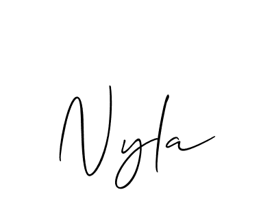 if you are searching for the best signature style for your name Nyla. so please give up your signature search. here we have designed multiple signature styles  using Allison_Script. Nyla signature style 2 images and pictures png