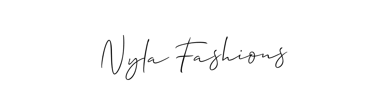 You can use this online signature creator to create a handwritten signature for the name Nyla Fashions. This is the best online autograph maker. Nyla Fashions signature style 2 images and pictures png