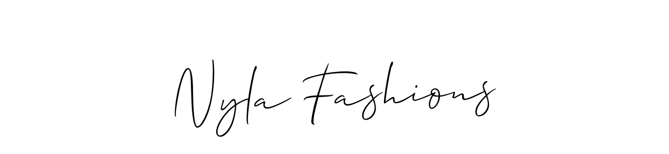 Nyla Fashions stylish signature style. Best Handwritten Sign (Allison_Script) for my name. Handwritten Signature Collection Ideas for my name Nyla Fashions. Nyla Fashions signature style 2 images and pictures png