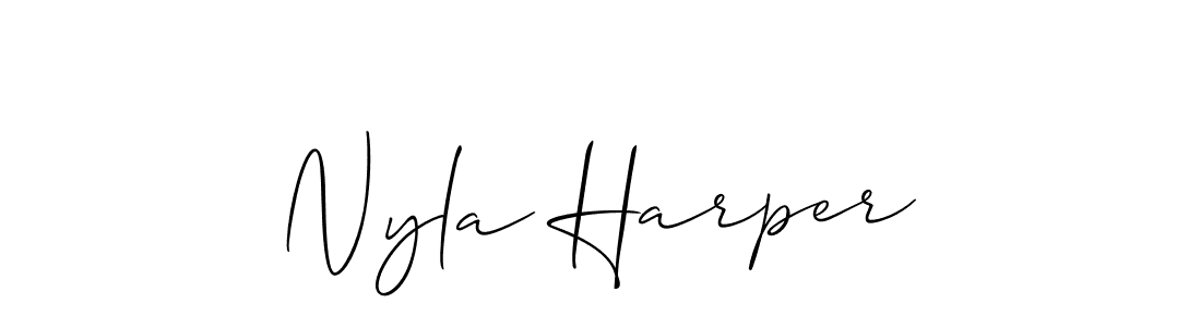 Make a beautiful signature design for name Nyla Harper. With this signature (Allison_Script) style, you can create a handwritten signature for free. Nyla Harper signature style 2 images and pictures png