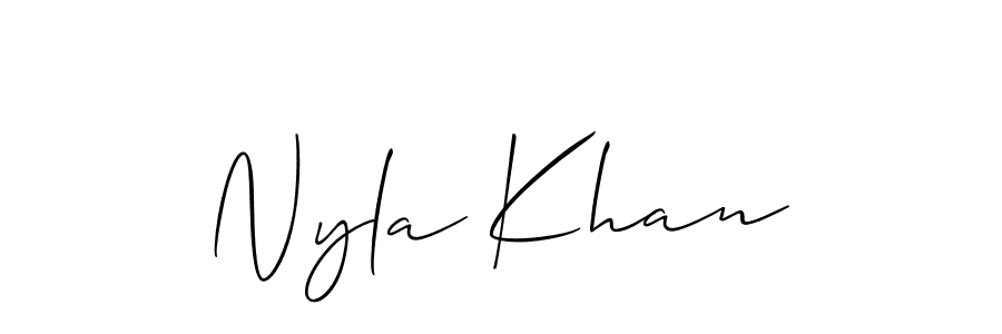 Nyla Khan stylish signature style. Best Handwritten Sign (Allison_Script) for my name. Handwritten Signature Collection Ideas for my name Nyla Khan. Nyla Khan signature style 2 images and pictures png