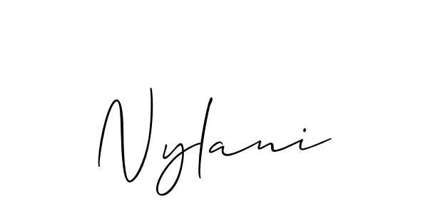 Create a beautiful signature design for name Nylani. With this signature (Allison_Script) fonts, you can make a handwritten signature for free. Nylani signature style 2 images and pictures png