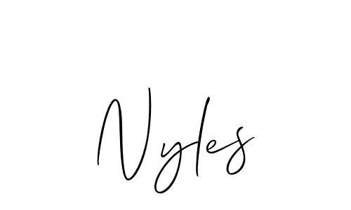 Make a beautiful signature design for name Nyles. With this signature (Allison_Script) style, you can create a handwritten signature for free. Nyles signature style 2 images and pictures png