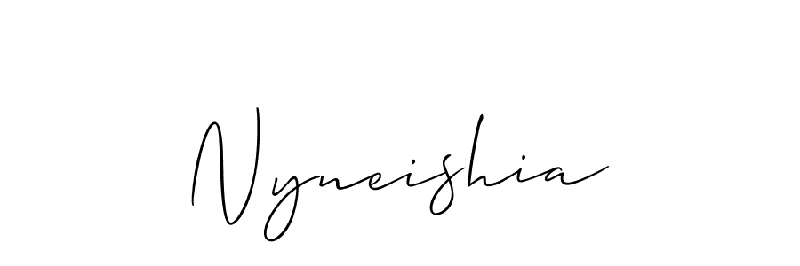 You should practise on your own different ways (Allison_Script) to write your name (Nyneishia) in signature. don't let someone else do it for you. Nyneishia signature style 2 images and pictures png