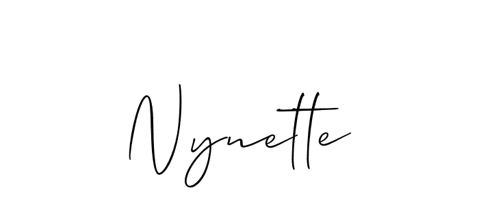 Create a beautiful signature design for name Nynette. With this signature (Allison_Script) fonts, you can make a handwritten signature for free. Nynette signature style 2 images and pictures png