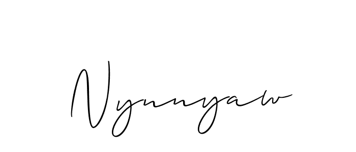 Create a beautiful signature design for name Nynnyaw. With this signature (Allison_Script) fonts, you can make a handwritten signature for free. Nynnyaw signature style 2 images and pictures png