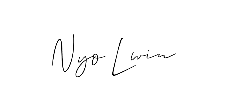 Nyo Lwin stylish signature style. Best Handwritten Sign (Allison_Script) for my name. Handwritten Signature Collection Ideas for my name Nyo Lwin. Nyo Lwin signature style 2 images and pictures png