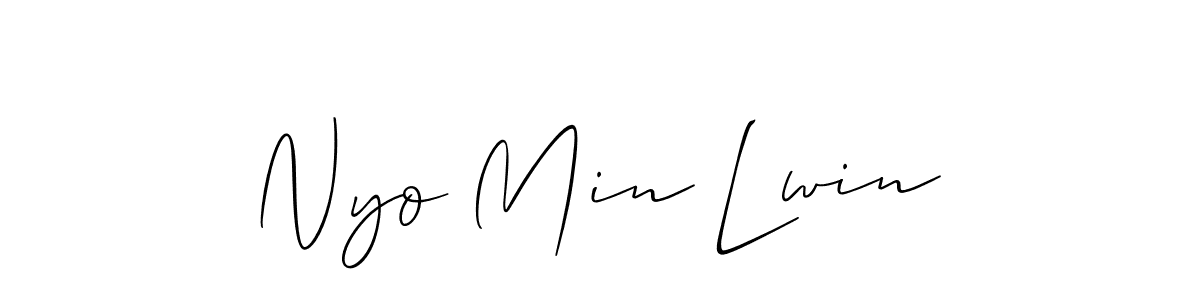 if you are searching for the best signature style for your name Nyo Min Lwin. so please give up your signature search. here we have designed multiple signature styles  using Allison_Script. Nyo Min Lwin signature style 2 images and pictures png
