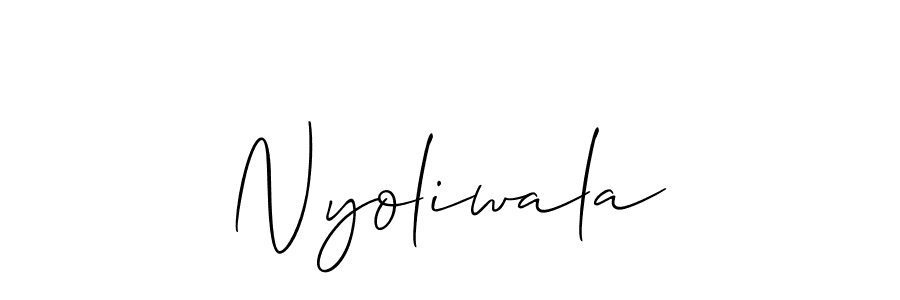 Also we have Nyoliwala name is the best signature style. Create professional handwritten signature collection using Allison_Script autograph style. Nyoliwala signature style 2 images and pictures png