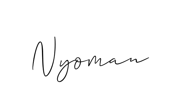 Nyoman stylish signature style. Best Handwritten Sign (Allison_Script) for my name. Handwritten Signature Collection Ideas for my name Nyoman. Nyoman signature style 2 images and pictures png