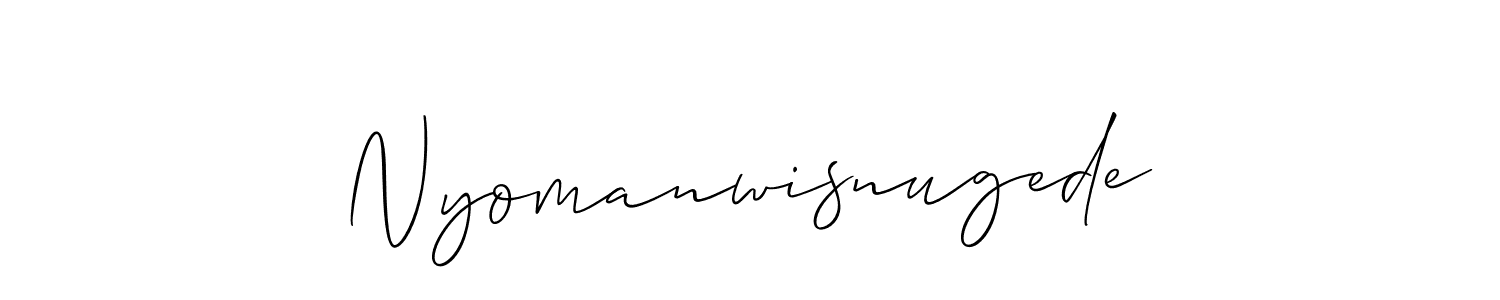 Also we have Nyomanwisnugede name is the best signature style. Create professional handwritten signature collection using Allison_Script autograph style. Nyomanwisnugede signature style 2 images and pictures png