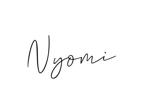 Create a beautiful signature design for name Nyomi. With this signature (Allison_Script) fonts, you can make a handwritten signature for free. Nyomi signature style 2 images and pictures png