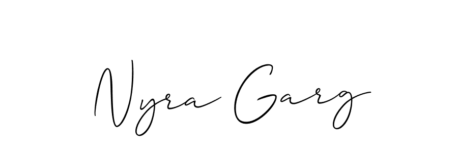 Nyra Garg stylish signature style. Best Handwritten Sign (Allison_Script) for my name. Handwritten Signature Collection Ideas for my name Nyra Garg. Nyra Garg signature style 2 images and pictures png