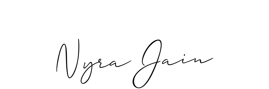 Create a beautiful signature design for name Nyra Jain. With this signature (Allison_Script) fonts, you can make a handwritten signature for free. Nyra Jain signature style 2 images and pictures png