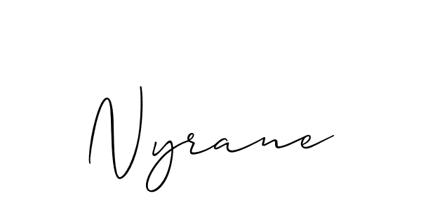 It looks lik you need a new signature style for name Nyrane. Design unique handwritten (Allison_Script) signature with our free signature maker in just a few clicks. Nyrane signature style 2 images and pictures png