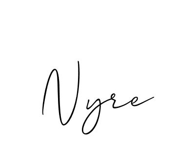 Create a beautiful signature design for name Nyre. With this signature (Allison_Script) fonts, you can make a handwritten signature for free. Nyre signature style 2 images and pictures png