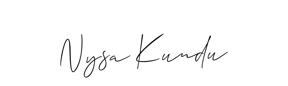 Design your own signature with our free online signature maker. With this signature software, you can create a handwritten (Allison_Script) signature for name Nysa Kundu. Nysa Kundu signature style 2 images and pictures png