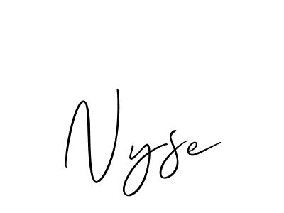 Design your own signature with our free online signature maker. With this signature software, you can create a handwritten (Allison_Script) signature for name Nyse. Nyse signature style 2 images and pictures png