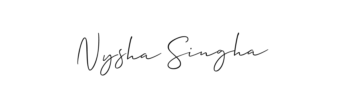 See photos of Nysha Singha official signature by Spectra . Check more albums & portfolios. Read reviews & check more about Allison_Script font. Nysha Singha signature style 2 images and pictures png